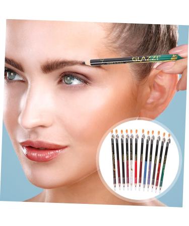 FOYTOKI 12pcs Lip Liner Eyeliner Lip Pencil Eyebrow Brush Angled Waterproof Lip Liner Pencil Wooden - Buy Online on SooperMarket.com