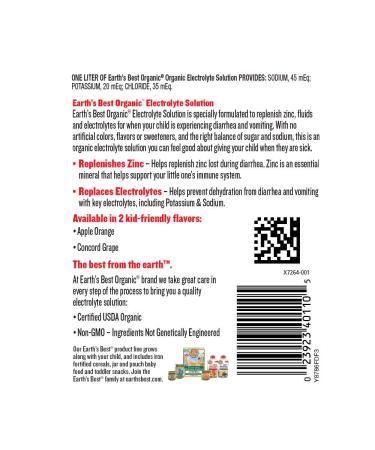 Earth's Best Organic Toddler Electrolyte Solution - Apple Orange, 1L (Pack of 4) | Hydration for Kids - Buy Online on SooperMarket.com