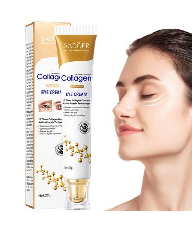 Collagen Eye Cream for Dark Circles and Puffy Eyes Instant Tightener Brighten Anti Aging Under Eye Repair Cream Hydrating Brightening Moisturiser Eye Bags Remover Wrinkle Filler Eye Serum(20g)