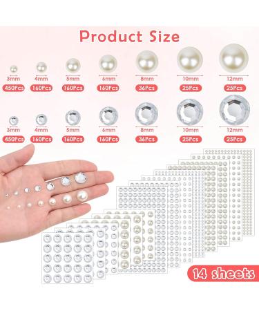 2032 Piece Self Adhesive Hair Gems, Pearls & Jewels Stickers - 7 Sizes for Makeup, Crafts & Home Decor - Buy Online on SooperMarket.com