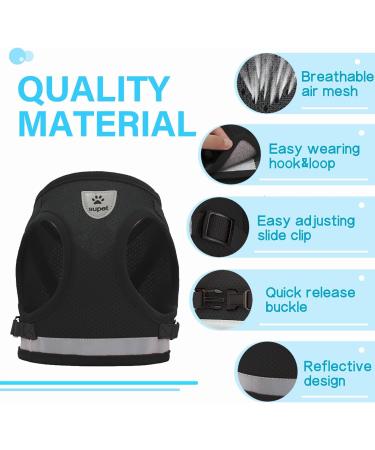Buy Supet Cat Dishes & Soft Cat Vest with Leash for Kittens & Chihuahua - L Size Black - International Shipping Available - Buy Online on SooperMarket.com