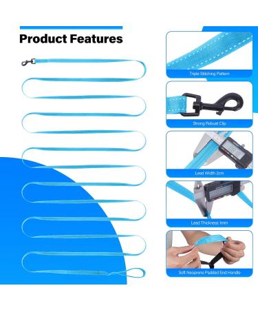 Buy Loutep Reflecting Training Lines for Dogs - Extra Long Leash Strong Nylon Rope Padded Handle - 3m to 30m - Ideal for Large Medium & Small Dogs - Reflective Light Blue - Buy Online on SooperMarket.com