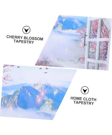 HOMSFOU 2pcs Japanese Cherry Blossom Tapestry Large Carpet Flower Sticker Sofa Cover Flower Wall Decor Flowers Christmas Decor Japanese-style Wall Tapestry Polyester (polyester) 200x150cmx2pcs As Shownx2pcs - Buy Online on SooperMarket.com