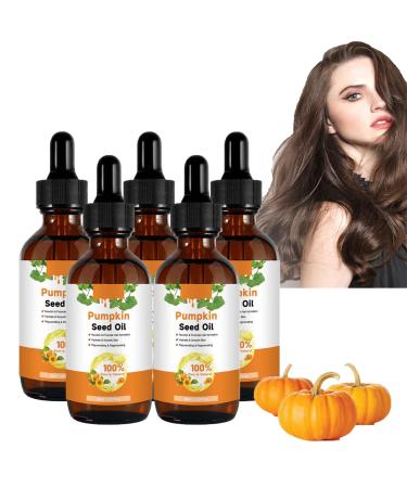 Pumpkin Seed Oil for Hair Pumpkin Seed Oil for Hair Growth Cold Pressed Aromatherapy Massage Oil Organic Pumpkin Seed Oil for Hair Growth Repair of Damaged Hair for Men and Women (5 Pieces) 5 pieces.