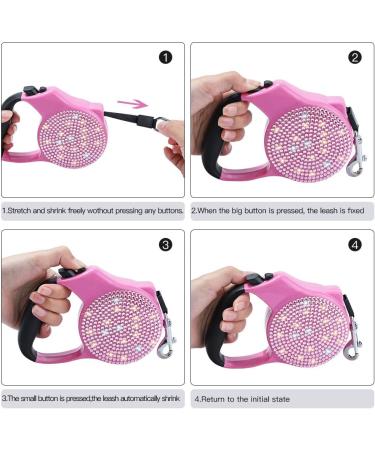 Solebee Bling Strass 5m Dog Leash - Durable Nylon with Anti-Slip Handle for Small Dogs (Up to 15kg) - Pink - Buy Online on SooperMarket.com