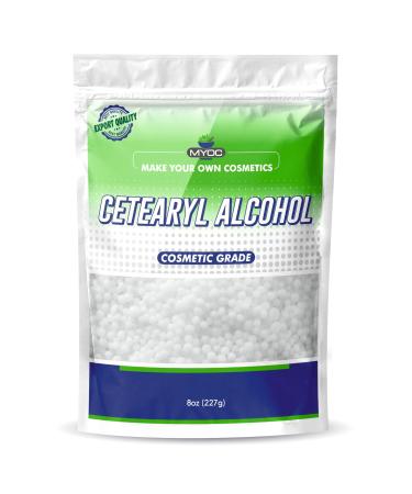 Myoc Cetearyl alcohol (227 gm / 8 Oz) - cosmetic grade no adulterants non-GMO paraben free cGMP quality pure and used for dry rough scaly itchy skin and minor skin irritations