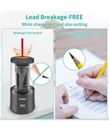 Electric Pencil Sharpener  AFMAT Regargeable Pencil Sharpener Hands-Free  Fully Automatic Pencil Sharpener for 6-7.8mm Colored Pencils  Fast Sharpening  No Uneven Tips  Ideal for Short Pencils Black - Buy Online on SooperMarket.com