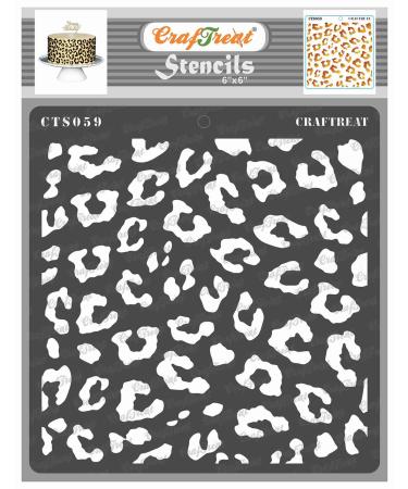 CrafTreat Cheetah Print Stencils for painting on Wood  Canvas  Paper  Fabric  Floor  Wall and Tile - Cheetah Skin - 6x6 Inch - Reusable DIY Art  Craft and Cake Decor Stencils - Cheetah Pattern Stencil Cheetah Skin 6X6