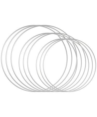 Sntieecr 9 PCS 3 Sizes Metal Floral Hoop Wreath Macrame Silver Hoop Rings for DIY Floral Macrame Hoop  Wedding Decorations  Dream Catcher and Wall Hanging Crafts (6/8 / 10 inch) Silver 9 x 6/8/10 Inch