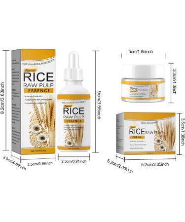 2Pc Rice Raw Pulp Face Serum Set anti-wrinkle rice essence rice essence rice water serum cream for the face moisturising and nourishing for the skin - Buy Online on SooperMarket.com