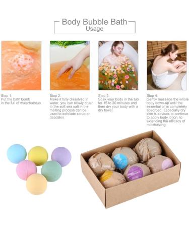 Handmade Spa Aromatherapy Bath Bomb Set | 6pcs Moisturizing Essential Oil Bath Balls for Relaxation and Dry Skin Relief - Buy Online on SooperMarket.com