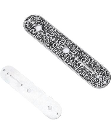 Guitar Control Plate Replacement Small Carved Metal Guitar Control Plate for TL TELE for Electric Guitar Control Plate Accessory(Silver) - Buy Online on SooperMarket.com