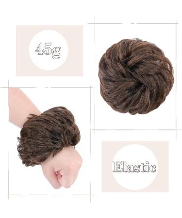 Maroon Bun Extensions - Thick Updo Hairpiece for Wavy Curly Hair - 45g Brown - Buy Online on SooperMarket.com