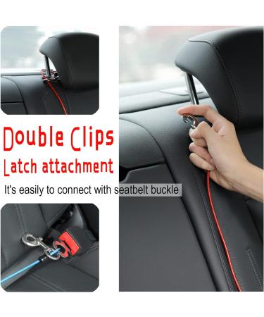 Mi Metty Dog Car Harness with Coated Wire Rope Safety Restraint - 32 inch Black+Black - Buy Online on SooperMarket.com
