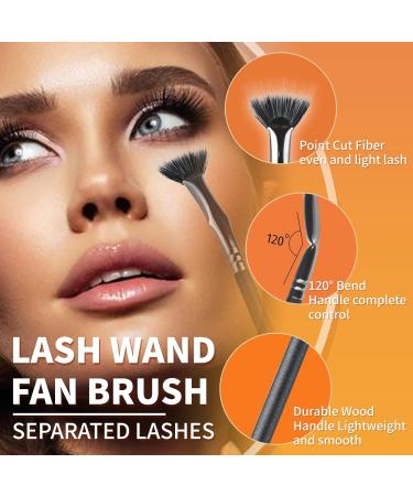 3PCS Mascara Fan Brush Set | INENK Eyelash Separator & Comb for Clump-Free Application | Perfect Eyebrow & Lash Tools for Natural Lift - Buy Online on SooperMarket.com