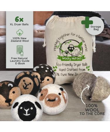 Wooly Heroes Dryer Balls - 100% Organic Wool - Eco-Friendly & Sustainable - Dry 1,000 Loads (Baby Cow & Friends) - Buy Online on SooperMarket.com