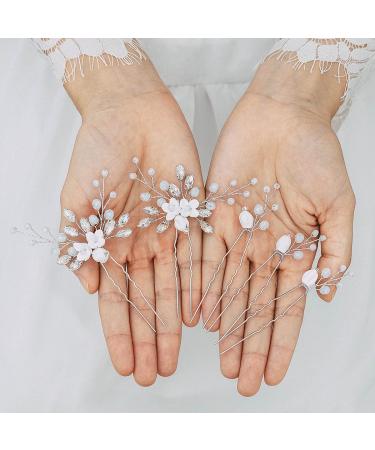 Handcess Wedding Hair Needles & Rhinestone Flower Clips - 5-Piece Bridal Accessories for Women and Girls - Buy Online on SooperMarket.com