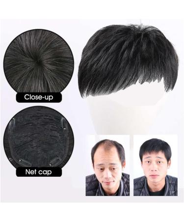 Natural Black Men's Hair Piece - Thin Skin Toupee for Male Receding Hairline (13cmx14cm) - Buy Online on SooperMarket.com