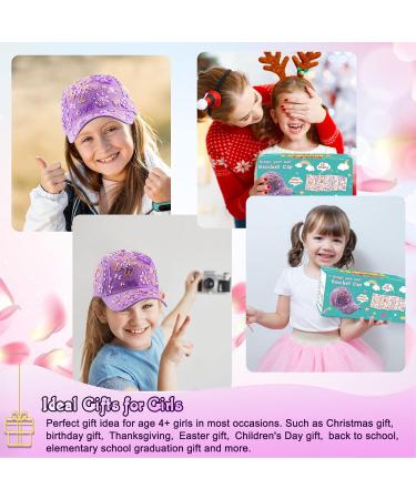 DIY Baseball Cap Kit for Girls Ages 4-10 | Decorate Your Own Cap with Gem Stickers | Perfect Birthday or New Year Gift - Buy Online on SooperMarket.com