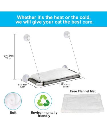 ZALALOVA Cat Window Perch Hammock Seat w/Free Blanket | Extra Large Sturdy Bed for Two Cats | Latest Screw Suction Cups | Indoor Resting Seat (White) - Buy Online on SooperMarket.com