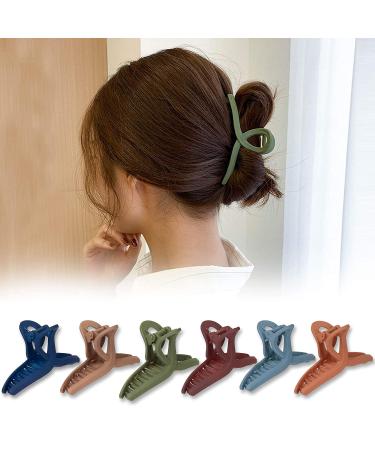 Whaline Matte Hair Claw Clips - 6 Color Strong Hold 4.3 Inch Butterfly Clamp for All Hair Types - Buy Online on SooperMarket.com