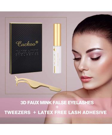 Cuckoo Lashes Kit-04: 5 Pairs 3D Faux Mink Eyelashes with Glue - Reusable, Natural Look False Eyelashes for Women - Buy Online on SooperMarket.com