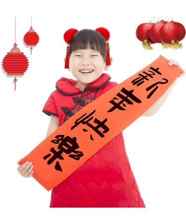 6 Pairs Baby Girls Chinese Style Hair Clips with Hairy Furry Balls and Tassels - Red Lantern Butterfly Decor - Perfect for New Year and Spring Festival - Buy Online on SooperMarket.com