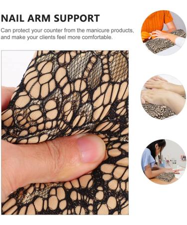 KALLORY Floral Pillows 2 Pieces Nail Arm Rest Professional Nail Hand Rest Cushion Lace Manicure Pillows Tool for Salon Home Use Floral Throw Pillows - Buy Online on SooperMarket.com