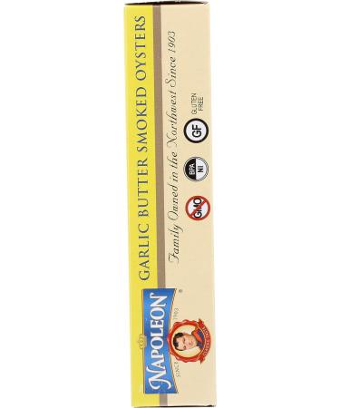 NAPOLEON Garlic Butter Oysters - 3.66 oz | Premium Seafood Delicacy - Buy Online on SooperMarket.com