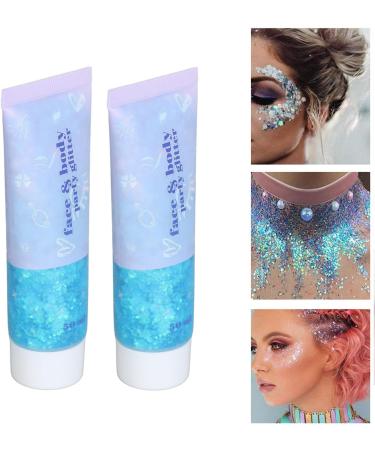 Body Glitter Gel - Versatile Face & Body Art for Festivals Parties & DIY Crafts | Vibrant Blue Color - Buy Online on SooperMarket.com