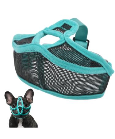Dog Muzzle Short Snout Dog Muzzle Mesh Adjustable Breathable Anti Biting Bulldog for Anti-Biting Anti-Barking Licking(L) Large