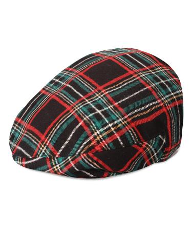 mintgreen Baby Flat Cap Vintage Drivers Hat with Lining Breathable and Soft Age 0-8 Years 1-2 Years Black Plaid