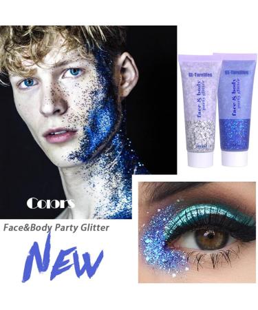 Turelifes Chunky Glitter Gel - Festival Glitter Body Gel for Face, Hair & Nails - 50ml Sparkling Purple - Easy to Apply & Remove - Buy Online on SooperMarket.com
