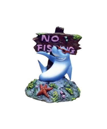 Blue Ribbon Rosewood Aquarium Fun Ormanent Cool Shark No Fishing Sign