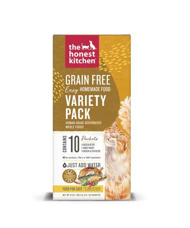 The Honest Kitchen Dehydrated Grain Free Cat Food Variety Pack 1 Ounce (Pack of 10)