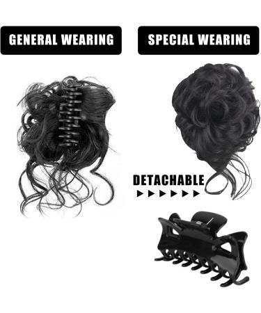 Long beard ball head wig bun grab clip Fluffy natural scrunchie bridal cocktail hairpin Messy Hair Bun Extensions Curly Wavy Hair Scrunchies claw Clip Messy Bun Hairpiece (Brownish black) - Buy Online on SooperMarket.com