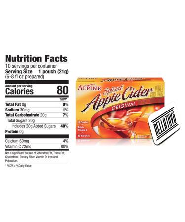 Alpine Spiced Apple Cider Drink Mix Bundle - 2 Boxes, 10 Packets Each + BELLATAVO Ref Magnet - Buy Online on SooperMarket.com