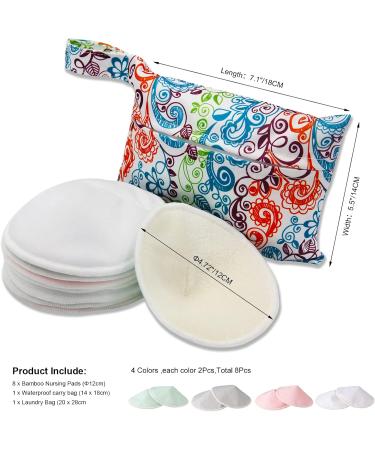 PINOWU Women's Nursing Pads - Reusable Breastfeeding Nipple Covers - 8 Washable Pads + Wet Bag - Maternity Essentials (Pastel Touch Large 4.7 - Buy Online on SooperMarket.com