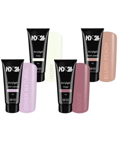 Poly Tube - Light & Dark Babyboomer - Ivory + Blush Peach + Cover Natural + Rouge (4 x 30g)