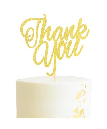 Arthsdite Thank You Cake Topper Thanksgiving Cake Decoration for All That You Do Thanksgiving Day Birthday Wedding Party Decoration Supplies - Gold Glitter