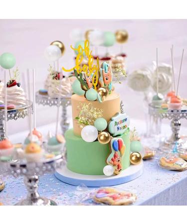 29 PCS Colorful Balloon Cupcake Topper Set for Wedding, Baby Shower, Birthday Party - White, Gold, Green - Buy Online on SooperMarket.com