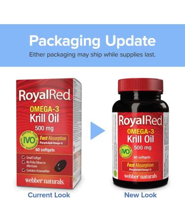 Webber Naturals RoyalRed Krill Oil 500 mg 60 Softgels Supports Cardiovascular Health and Brain Function Antioxidant Support Omega - Buy Online on SooperMarket.com