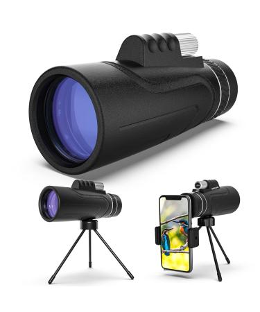 GRWANG 12X50 HD Monocular Telescope Clear Vision for Adults&Kids, Waterproof BAK4 Prism Monoculars for Bird Watching Hunting Camping,Cool Stuff Gifts for Outdoorsman,with Smartphone Adapter & Tripod