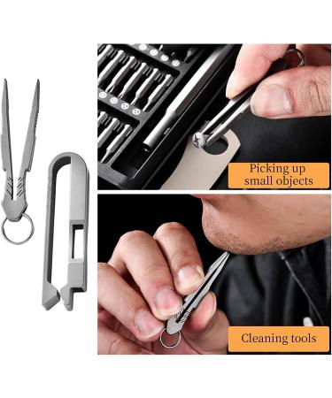 Portable Titanium Tweezers Mini Titanium Tweezers Key Ring Tweezers with Belt Clip Titanium Alloy EDC Multi Tool EDC Tools and Gadgets Stowable Tweezers Tool - Buy Online on SooperMarket.com
