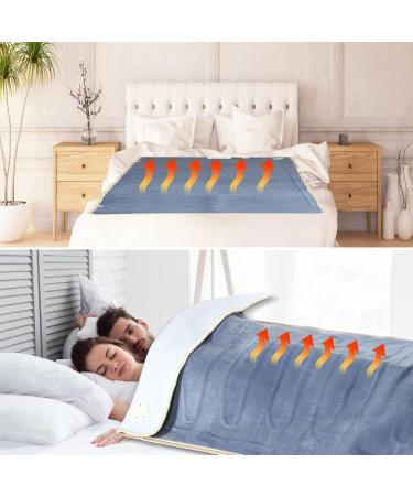 SXCDD Blue Electric Heated Blanket | 3 Heat Settings | Flannel Warmth 180 x 90 cm | International Shipping - Buy Online on SooperMarket.com