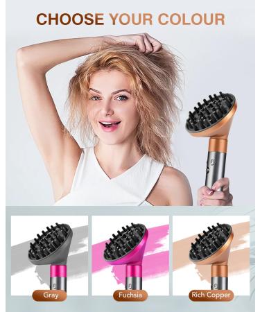 Upgrade Your Styling: Dyson Airwrap Diffuser Nozzle Attachment - Compatible with HS05 HS03 HS01 in Rich Copper - Buy Online on SooperMarket.com