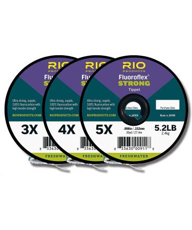 RIO Products Fluoroflex Strong Fluorocarbon Tippet 3 Pack 30 Meters 4X,5X,6X