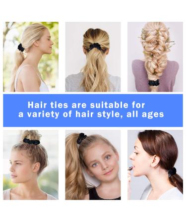 Whaline 12 Pack Velvet Hair Scrunchies - Soft Elastic Hair Bands in Black - Buy Online on SooperMarket.com