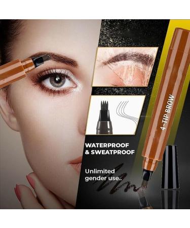 4 Points Multi-Use Waterproof Eyebrow & Beard Filling Pen Kit - Natural Black #05 for Men & Women | Best Eyebrow Pencil & Beard Filler - Buy Online on SooperMarket.com