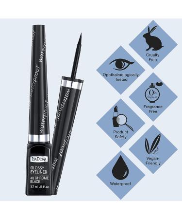 IsaDora Glossy Eyeliner Waterproof 40 Chrome Black for Sensitive Eyes - 3.7 ml / .13 Fl. oz - Buy Online on SooperMarket.com